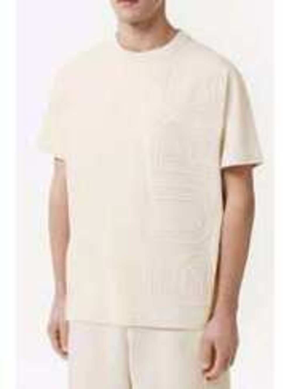 Burberry Embossed Logo Oversized T Shirt Beige Mens M
